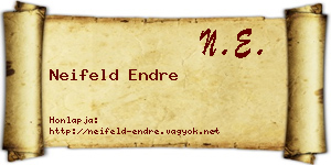 Neifeld Endre névjegykártya